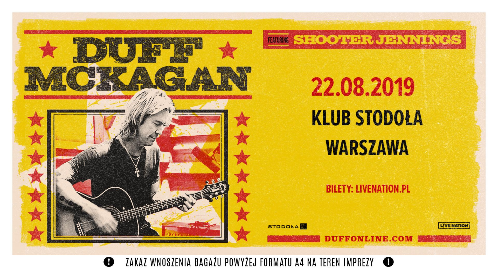 Bilety kolekcjonerskie - Duff McKagan
