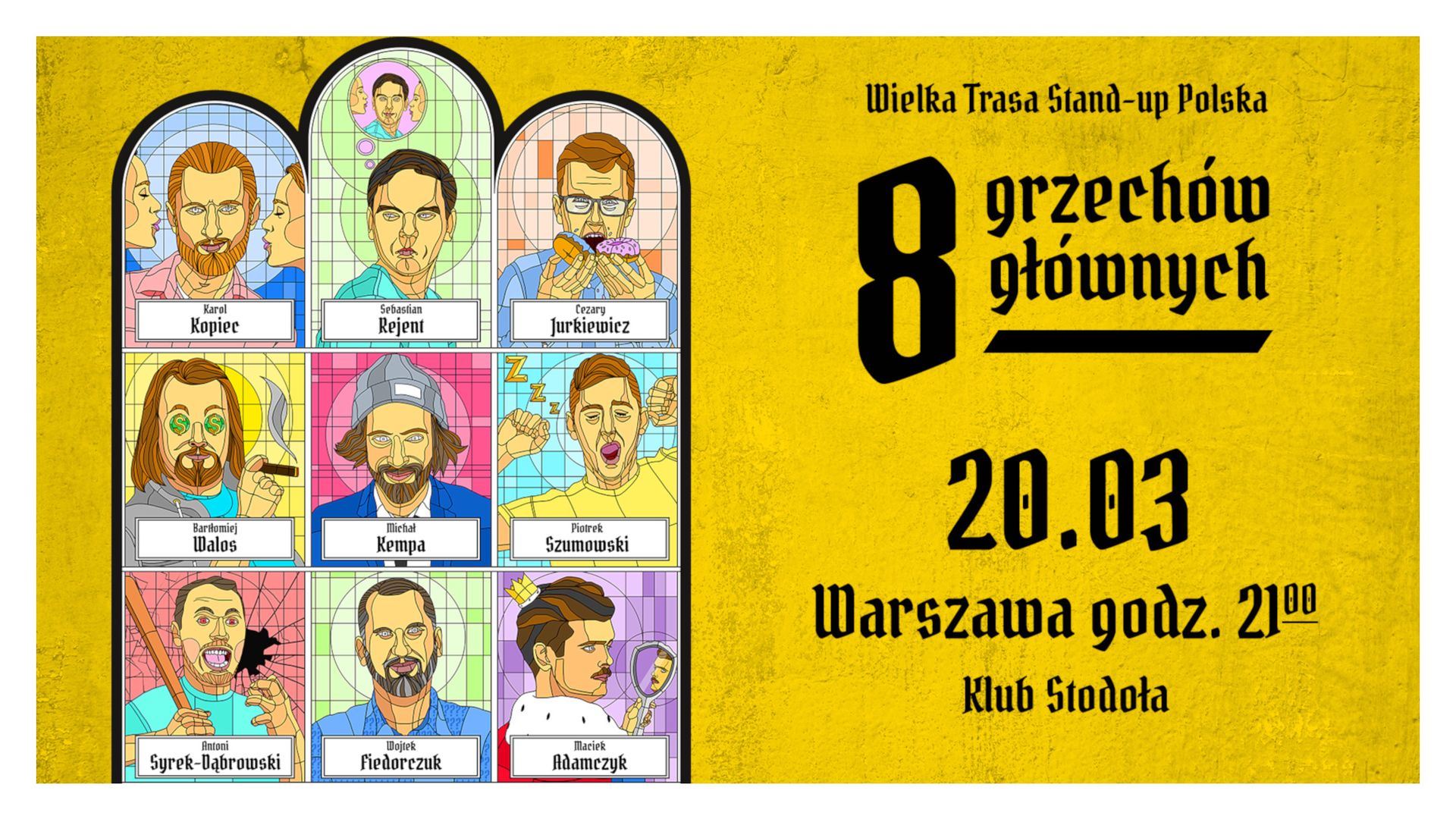 Bilety kolekcjonerskie - WIELKA TRASA STAND-UP POLSKA „Osiem grzechów głównych”
