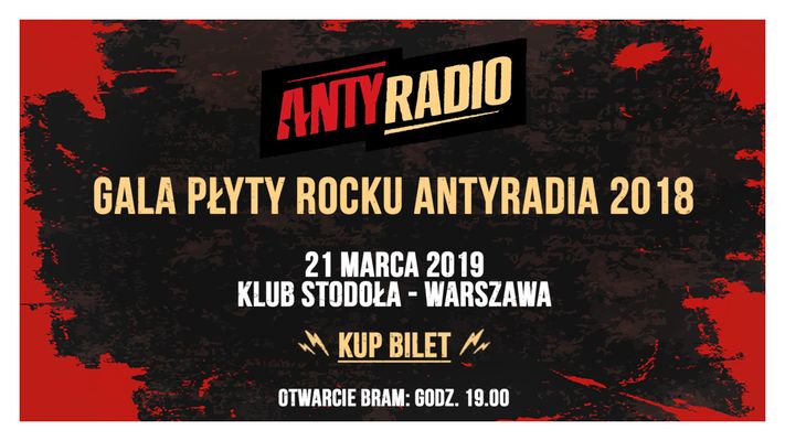 Bilety kolekcjonerskie - GALA PŁYTY ROCKU ANTYRADIA 2018