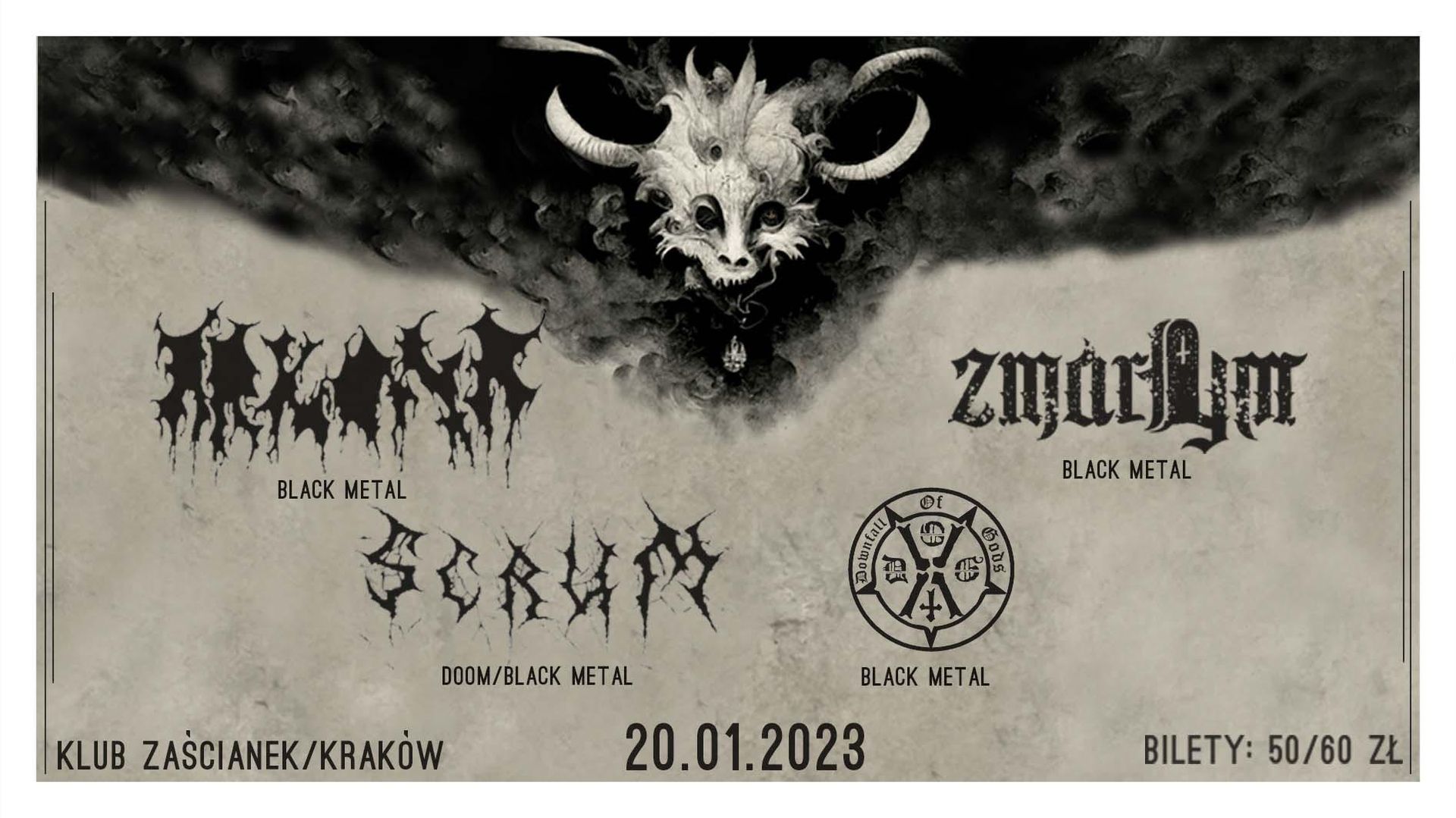 Bilety kolekcjonerskie - Arkona, Zmarłym, Downfall of Gods, Scrum