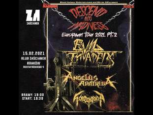 Bilety na wydarzenie Evil Invaders, Angelus Apatrida „Descend Into Madness Tour 2021 Pt. 2” Evil Invaders, Angelus Apatrida „Descend Into Madness Tour 2021 Pt. 2” - bilety