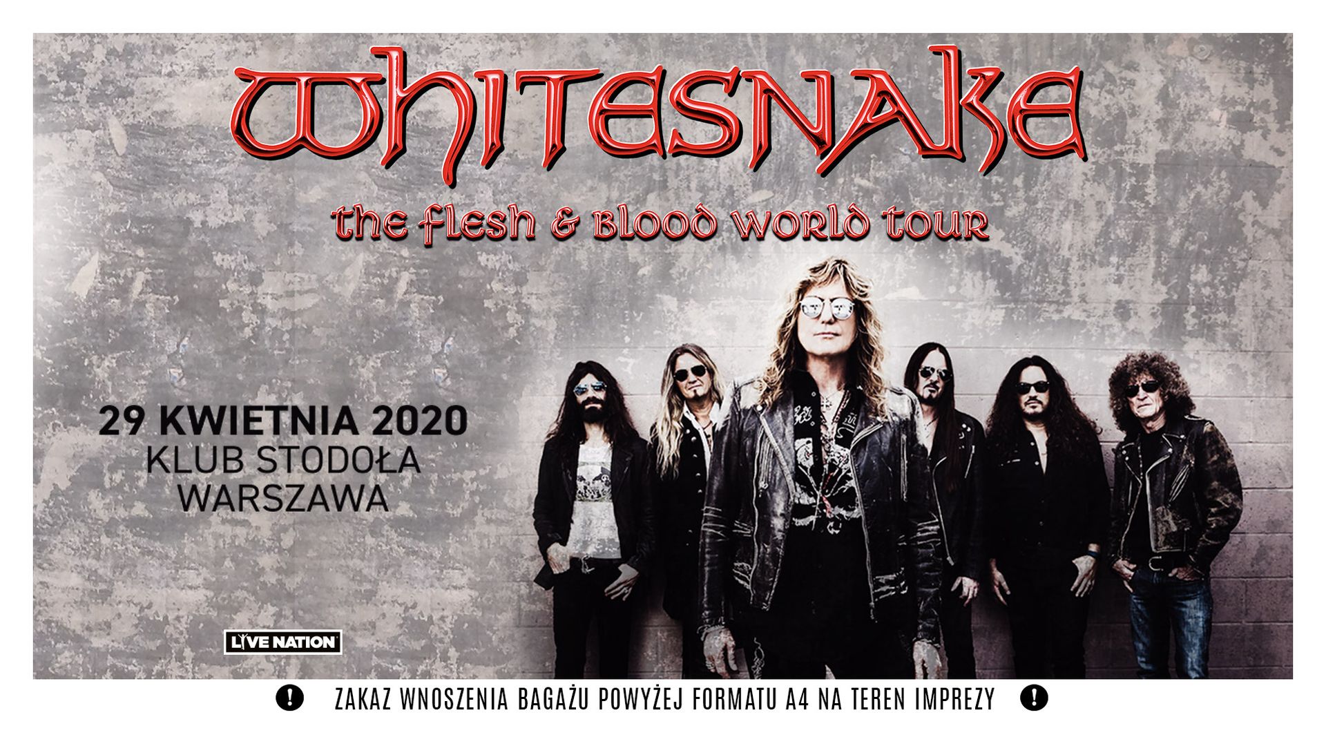 Bilety kolekcjonerskie - Whitesnake - the flesh and blood world tour