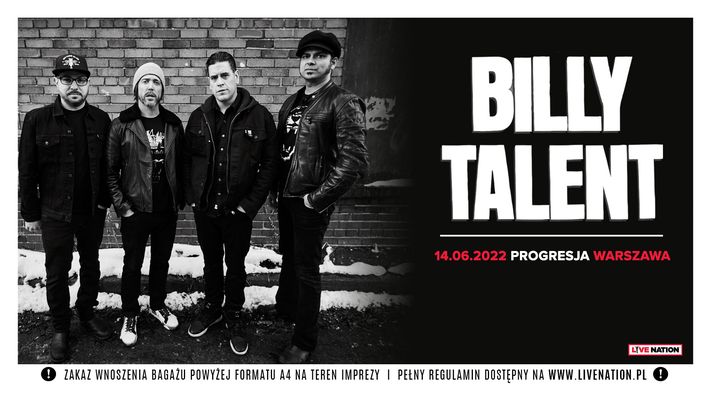 Bilety kolekcjonerskie - Billy Talent
