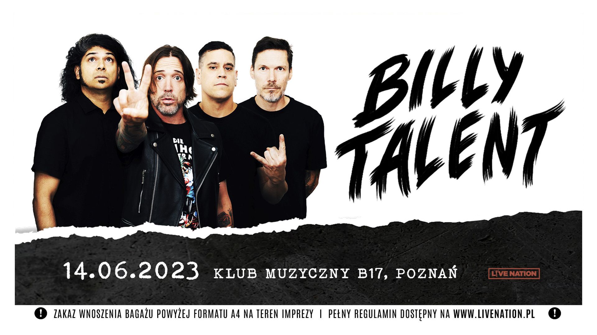 Bilety kolekcjonerskie - Billy Talent