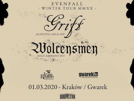 Bilety na wydarzenie GRIFT (acoustic solo set) + Wolcensmen GRIFT (acoustic solo set) + Wolcensmen - bilety