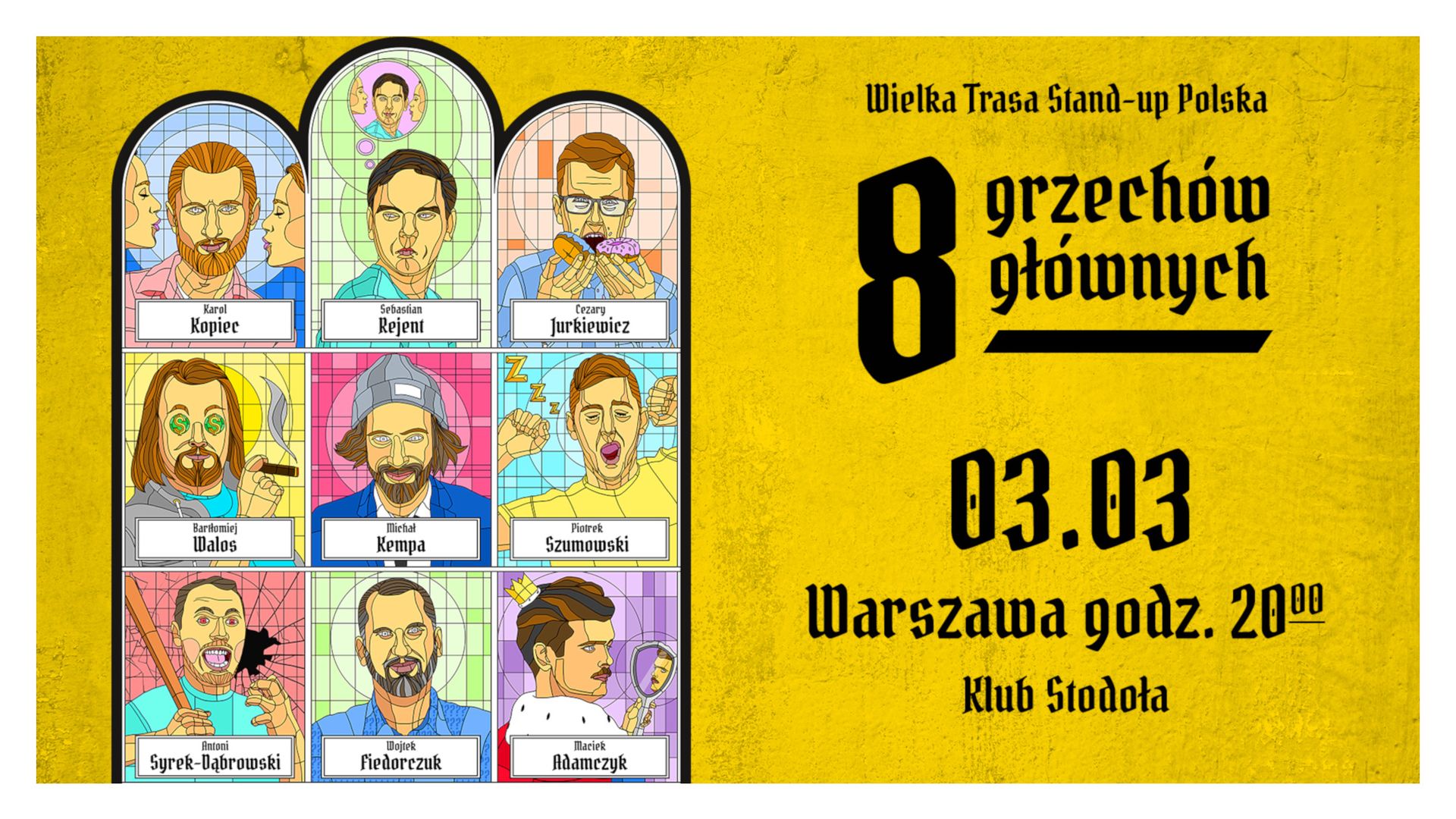 Bilety kolekcjonerskie - WIELKA TRASA STAND-UP POLSKA „Osiem grzechów głównych”